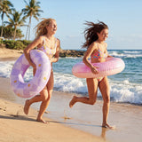 SLOOSH Blue 85" Tanning Pool with 2 Swim Rings Best Friend Choice Bundle