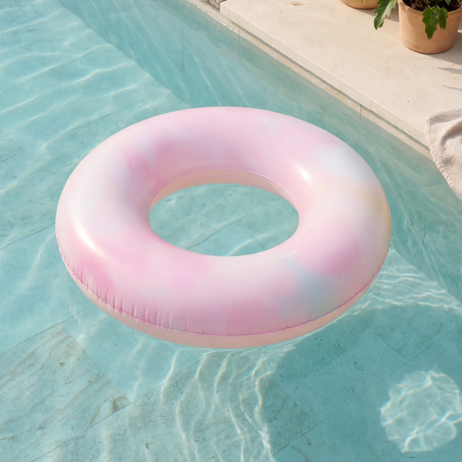 SLOOSH Inflatable Swim Ring, Pink Tie-dye Bliss State