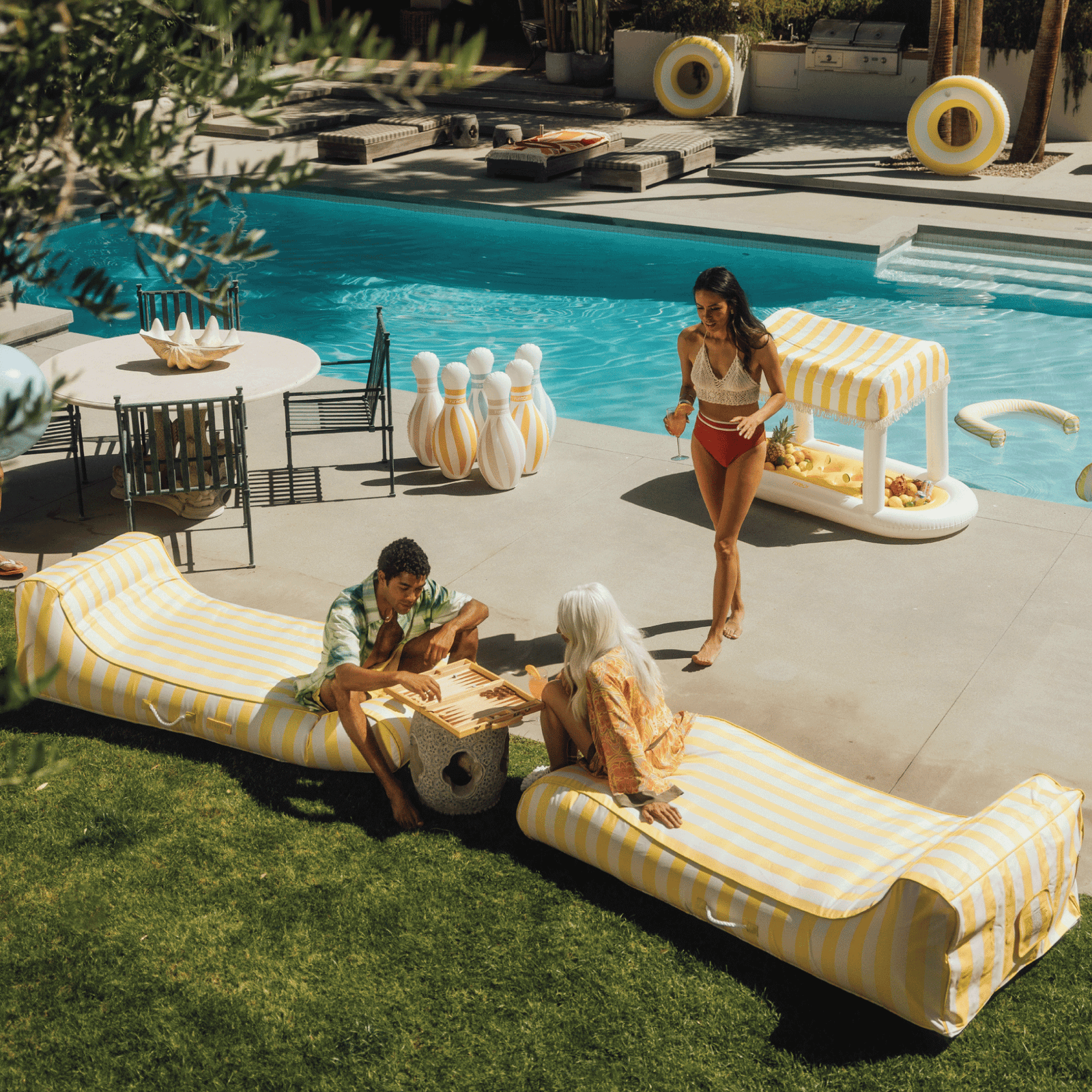 Fabric Sunbed Lounger