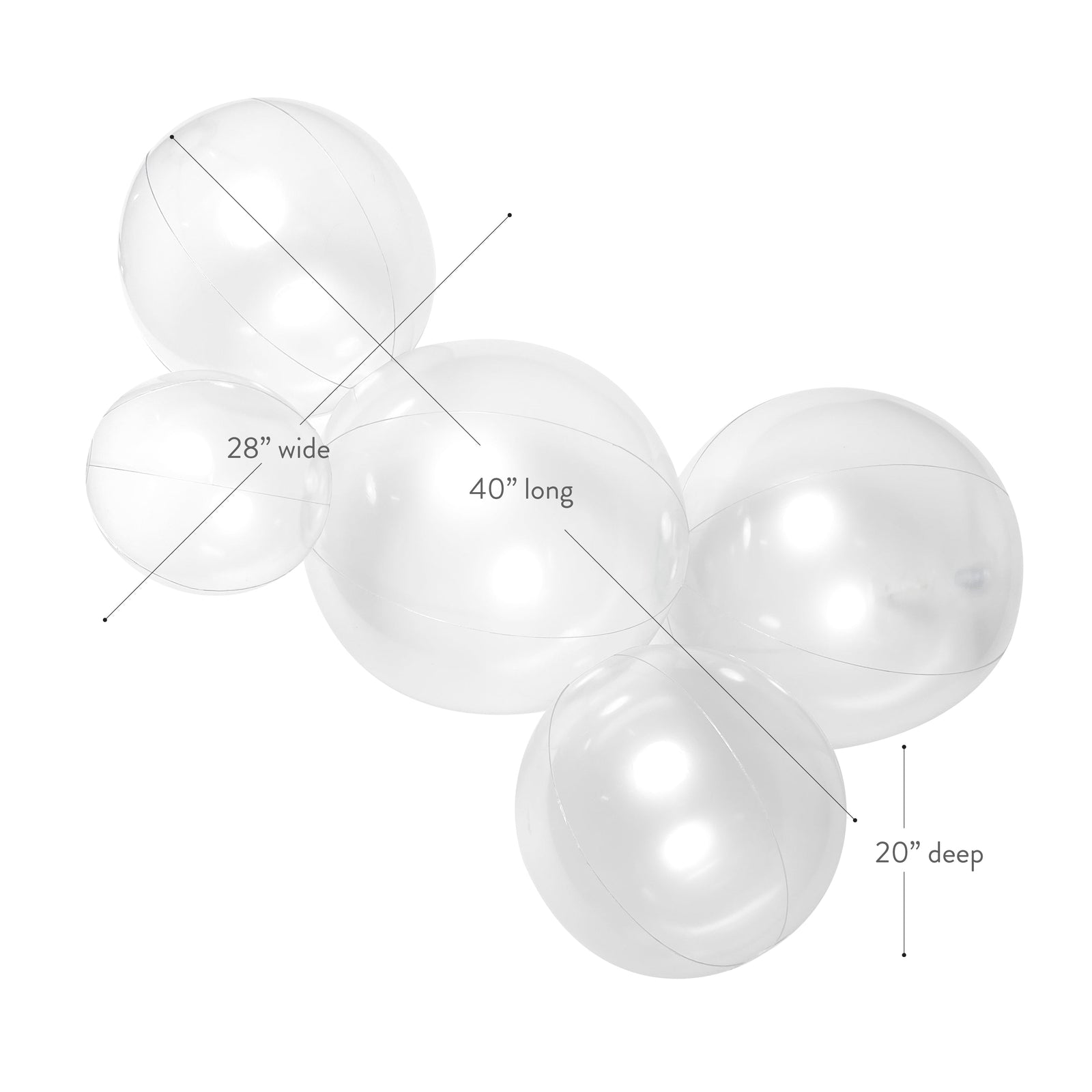 SHIPS NOW • Balloon Garland: 5-Cluster in Clear (Transparent) • FINAL SALE