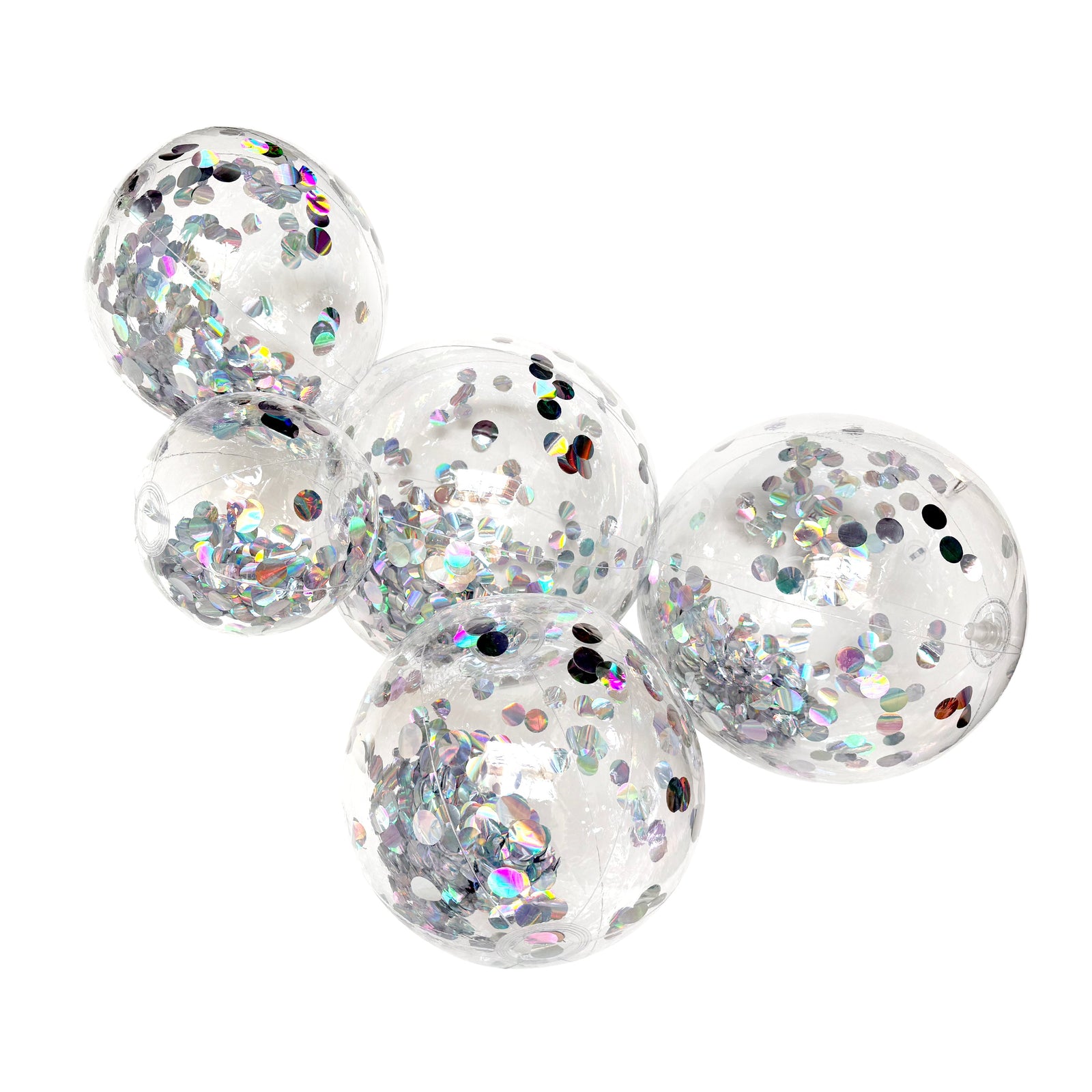SHIPS NOW • Balloon Garland: 5-Cluster with Holographic Confetti (Transparent) • FINAL SALE