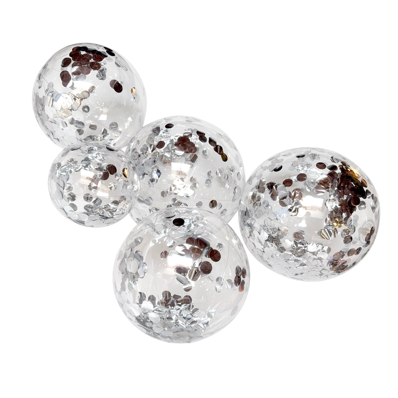 SHIPS NOW • Balloon Garland: 5-Cluster with Silver Confetti (Transparent) • FINAL SALE
