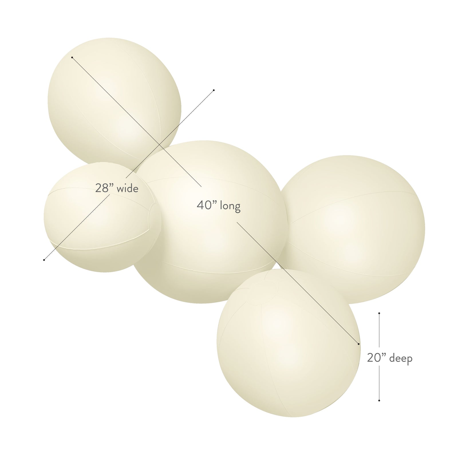 SHIPS NOW • Balloon Garland: 5-Cluster in Cream (Matte) • FINAL SALE