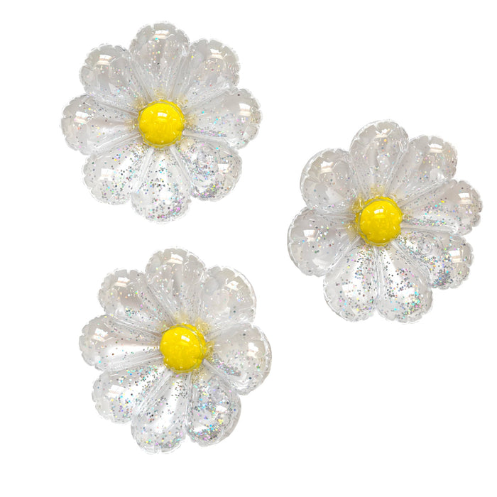 SHIPS NOW • Balloon Garland: Flowers with Glitter (Clear & Pearl) 3 Pack • FINAL SALE