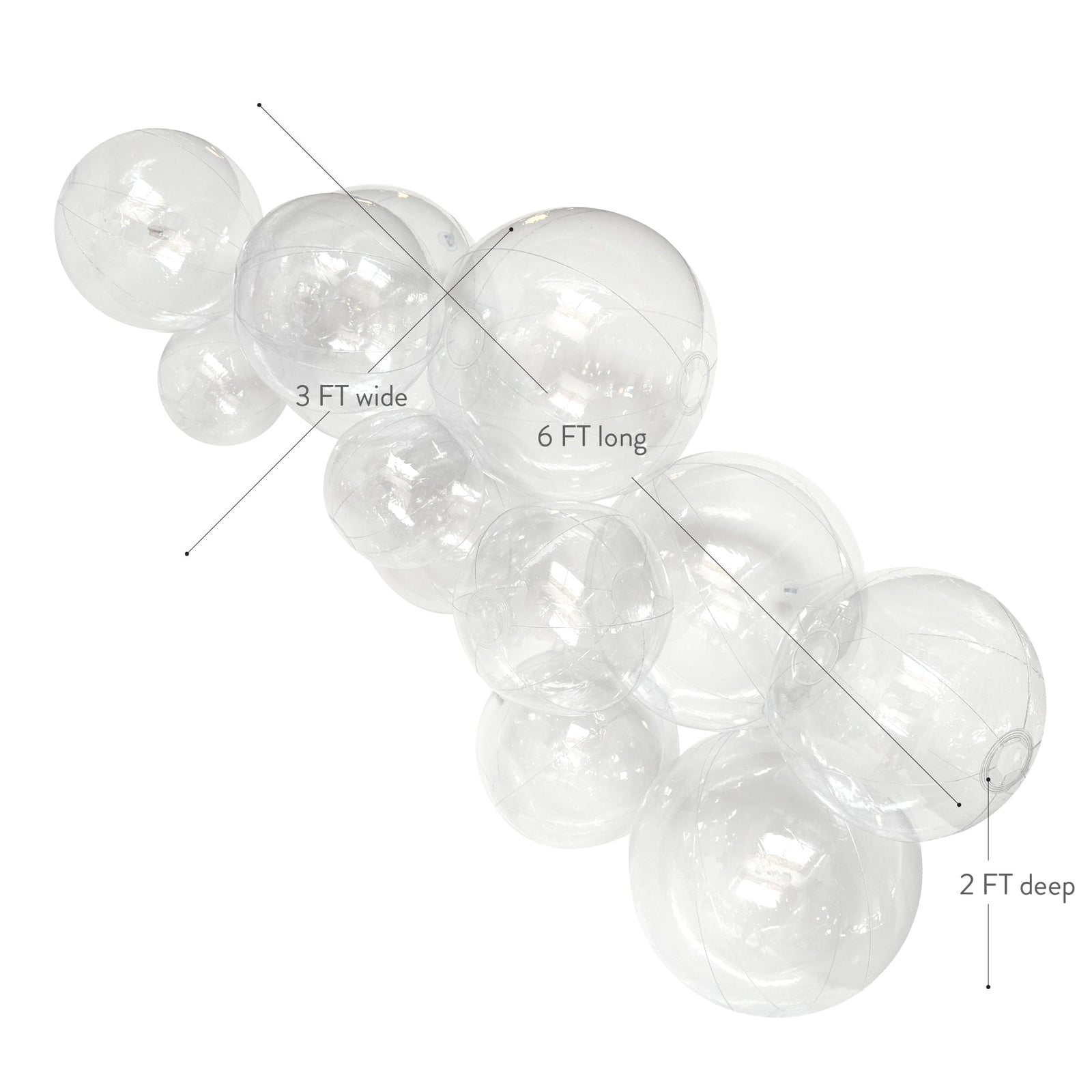 SHIPS NOW • Balloon Garland: 12-Cluster in Clear (Transparent) • FINAL SALE