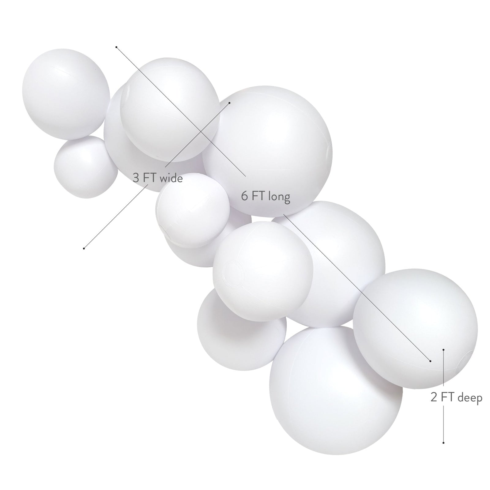 SHIPS NOW • Balloon Garland: 12-Cluster in White (Matte) • FINAL SALE