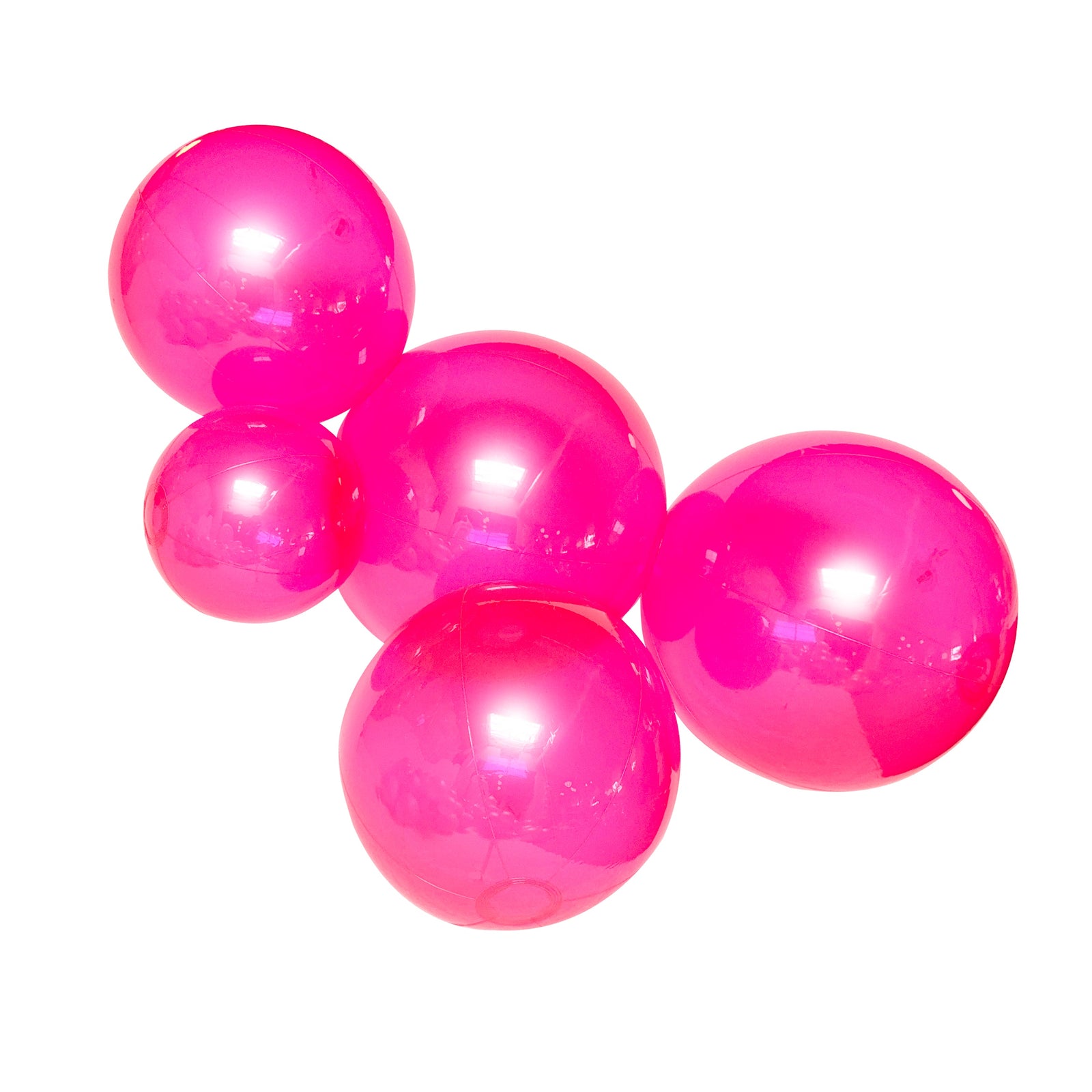 SHIPS NOW • Balloon Garland: 5-Cluster in Neon Pink (Transparent) • FINAL SALE