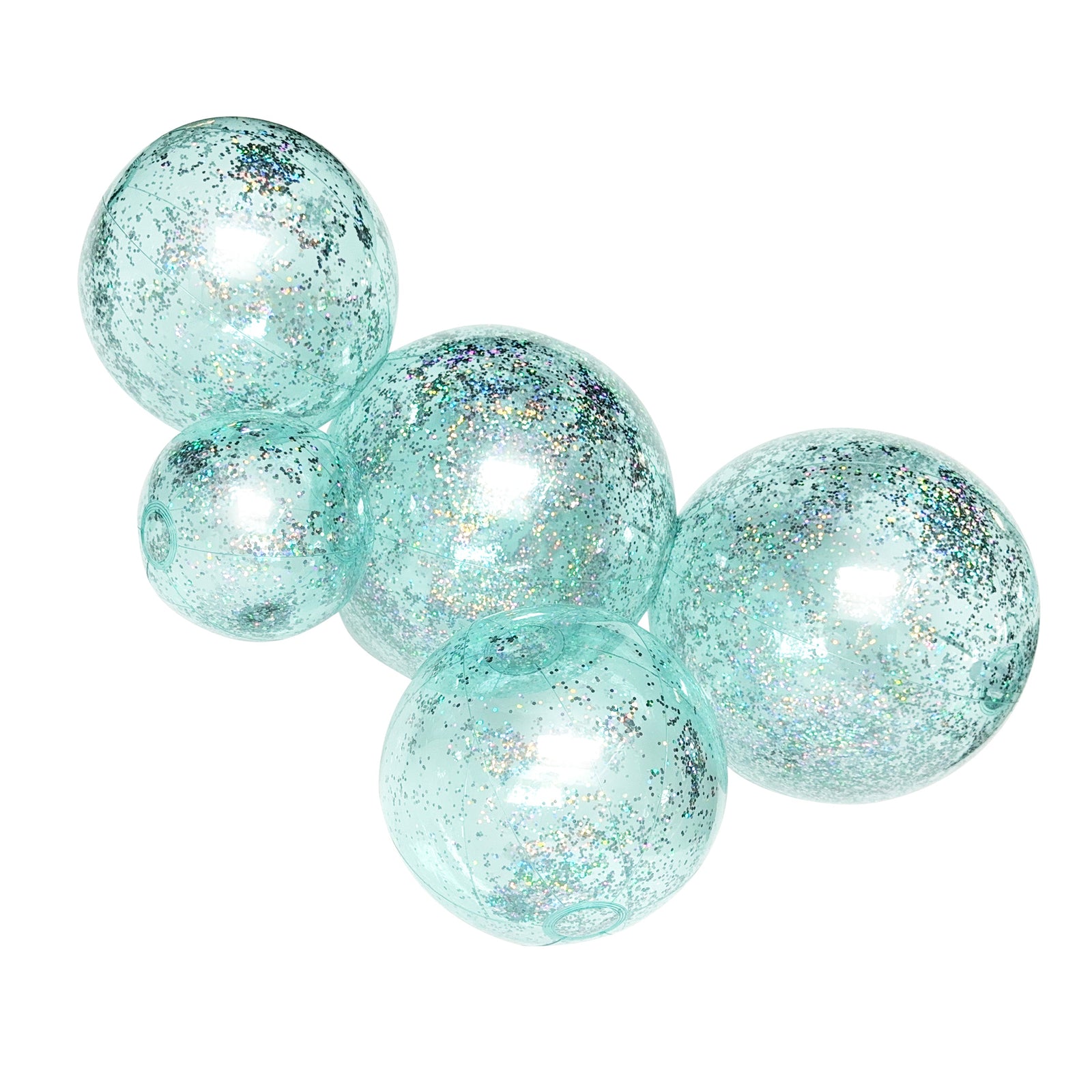 SHIPS NOW • Balloon Garland: 5-Cluster with Glitter in Aqua (Transparent)• FINAL SALE