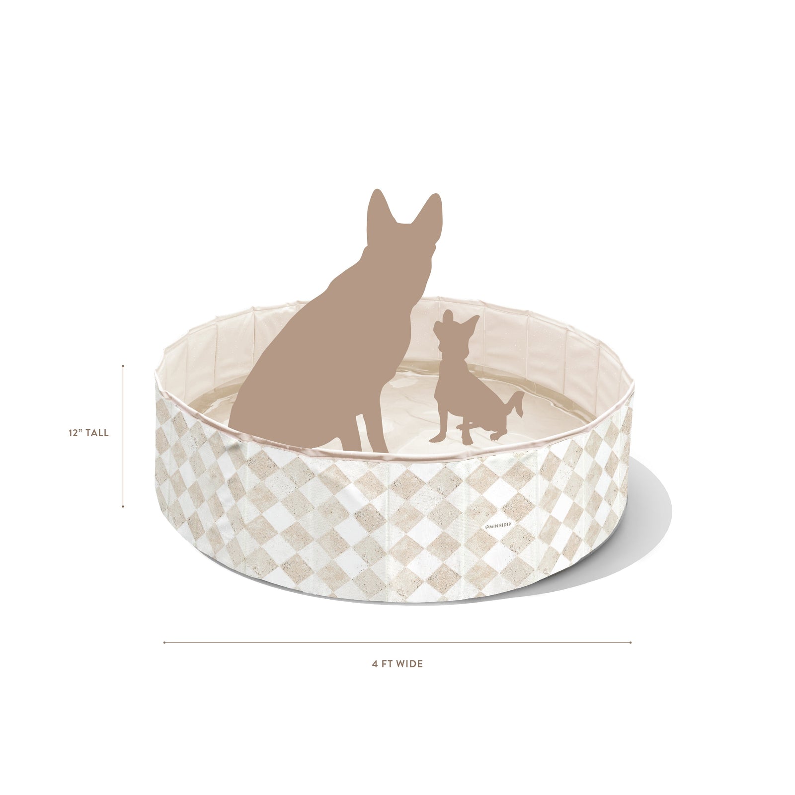 the COASTAL TRAVERTINE Pup Dip Dog Pool