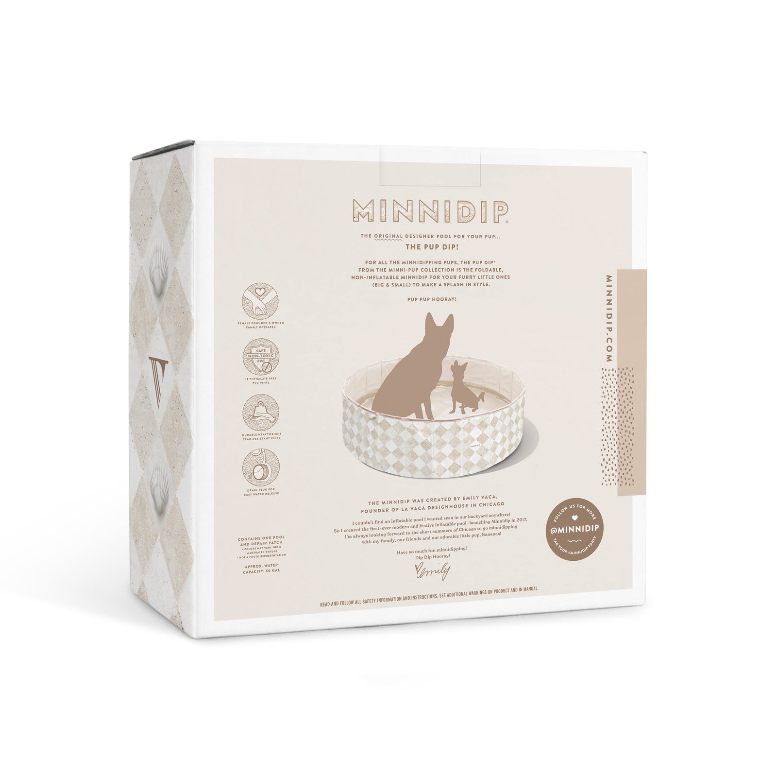 the COASTAL TRAVERTINE Pup Dip Dog Pool