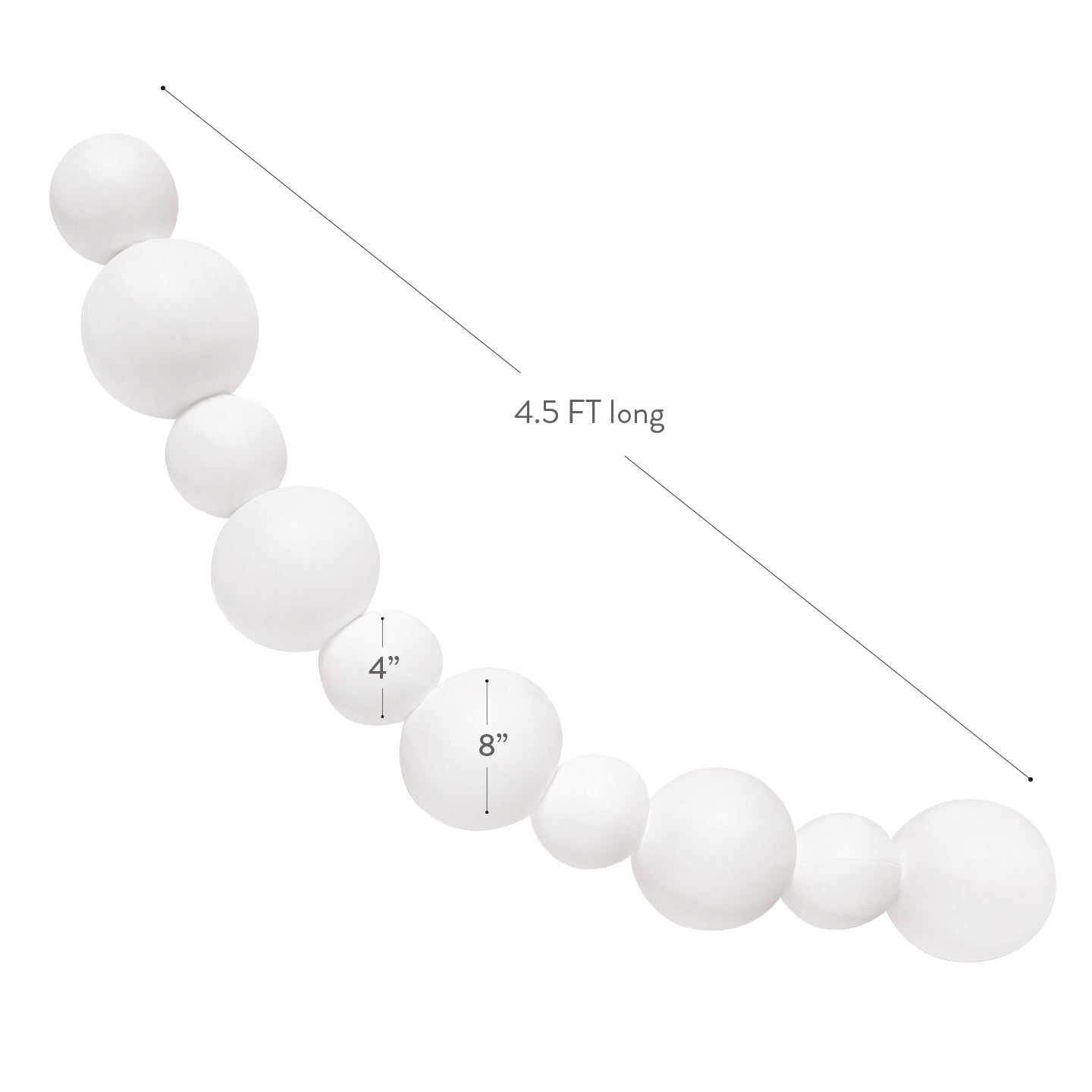 SHIPS NOW • Balloon Garland: 10-Cluster Strand in Off-White Satin Pearl • FINAL SALE
