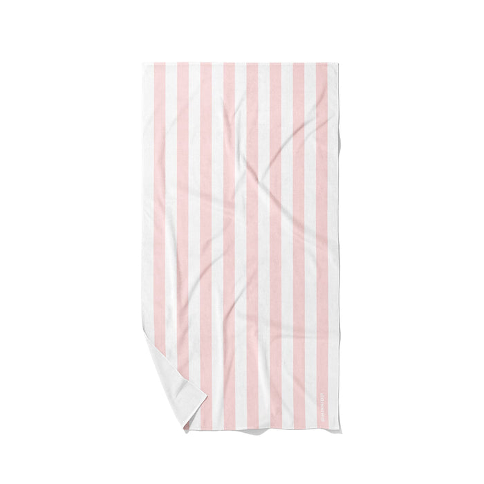 the BLUSH CABANA STRIPE Beach Towel